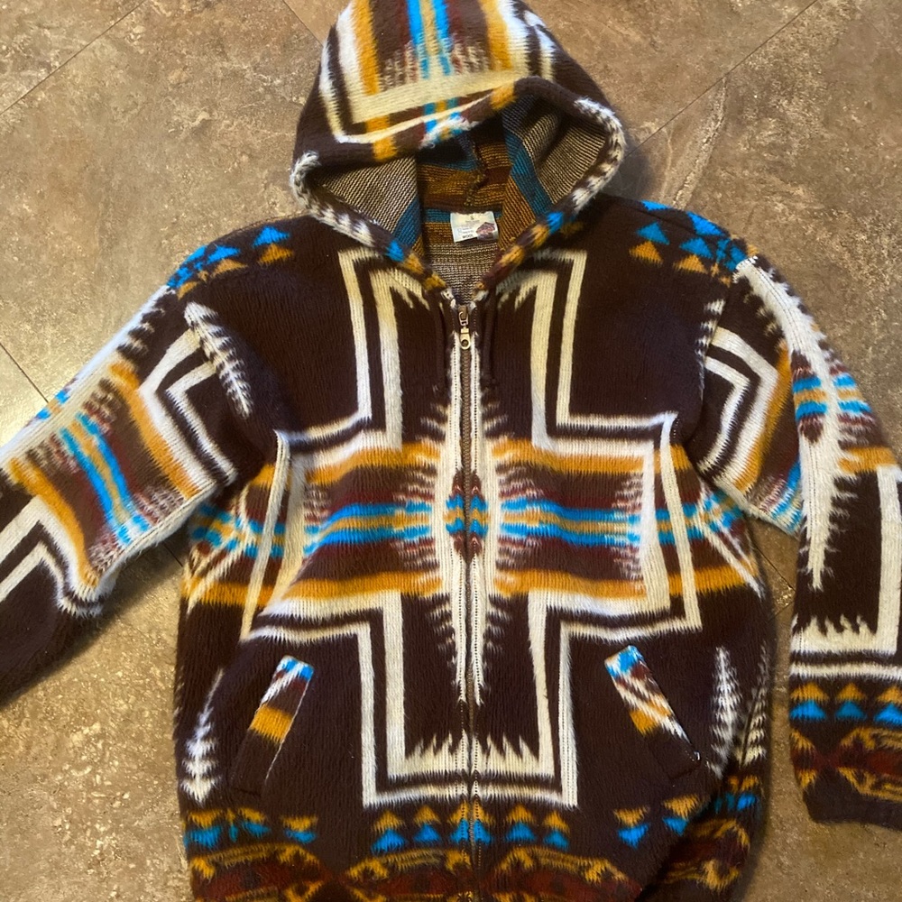 Aztec Alpaca Wool Zip Front Jacket